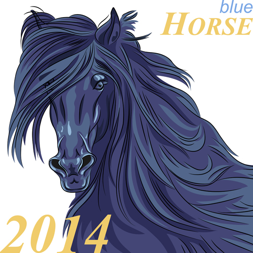 2014 horses creative design vector 08