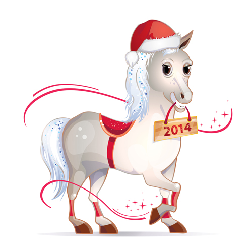 2014 horses creative design vector 11