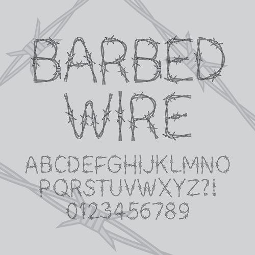 wire numbers Barbed alphabet 