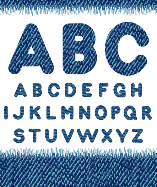 jeans fabric alphabet 