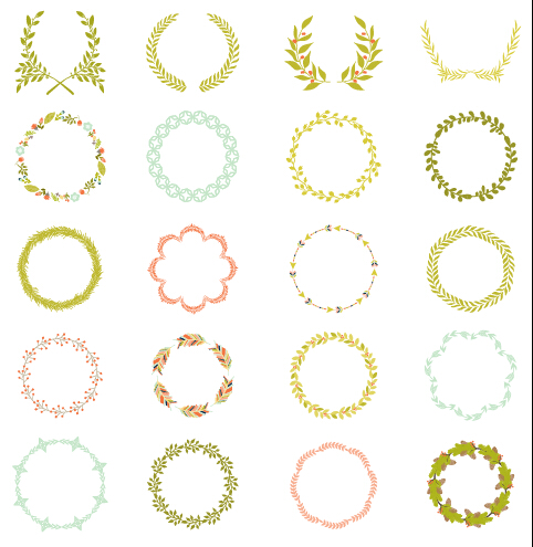 Laurels with wreaths frames vectors