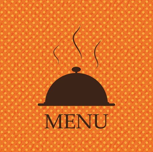 Orange dot pattern menu background vector