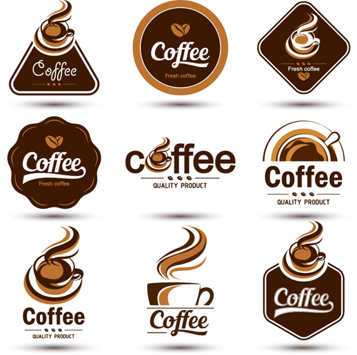 Original design coffee labels vector material 03