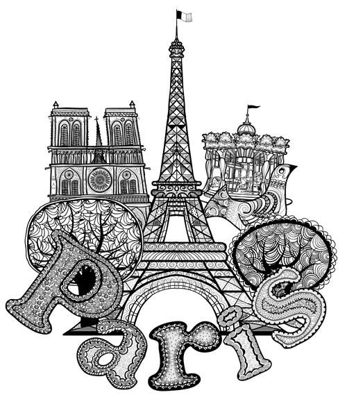 Paris symbols elements vector 02