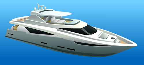 Realistic yacht model design 04 vector