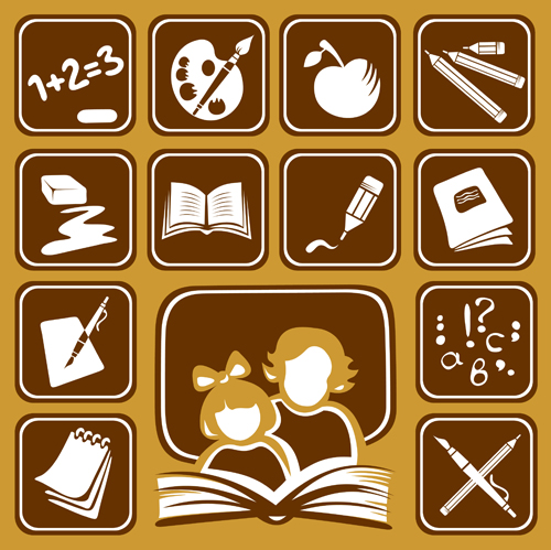 Set of School design elements vector 11