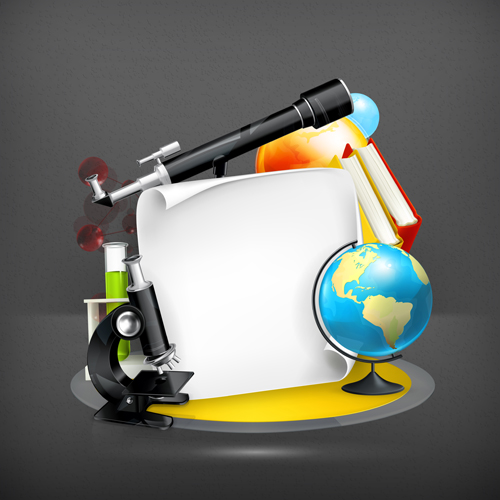 Set of School design elements vector 02