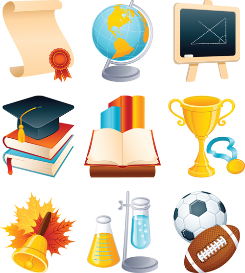 Set of School design elements vector 06