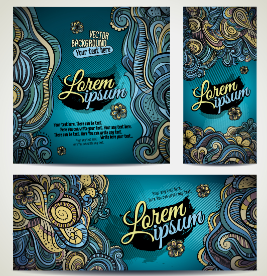 Sea style floral decorative background vector 01