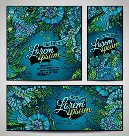 Sea style floral decorative background vector 02