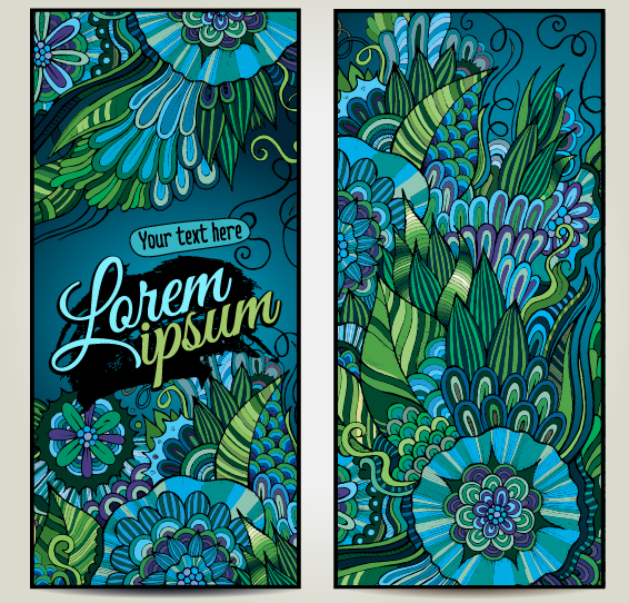 Sea style floral decorative background vector 03