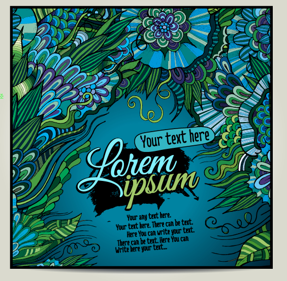 Sea style floral decorative background vector 04