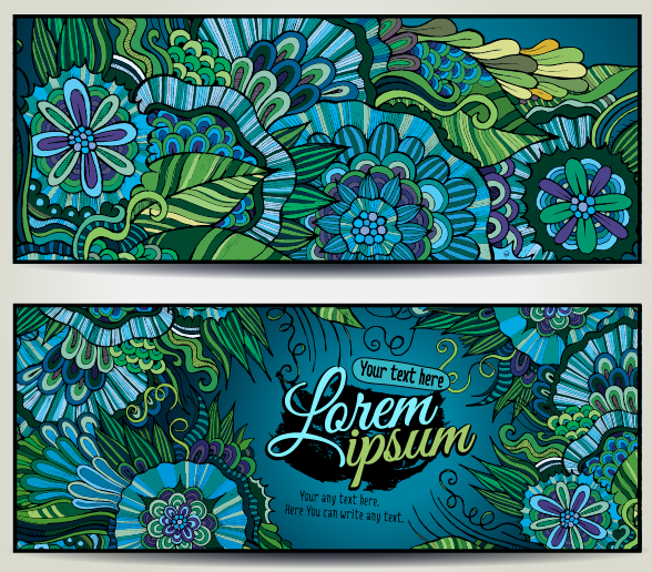 Sea style floral decorative background vector 05