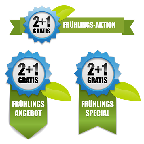 Shiny promo labels with ribbon vector graphics 07