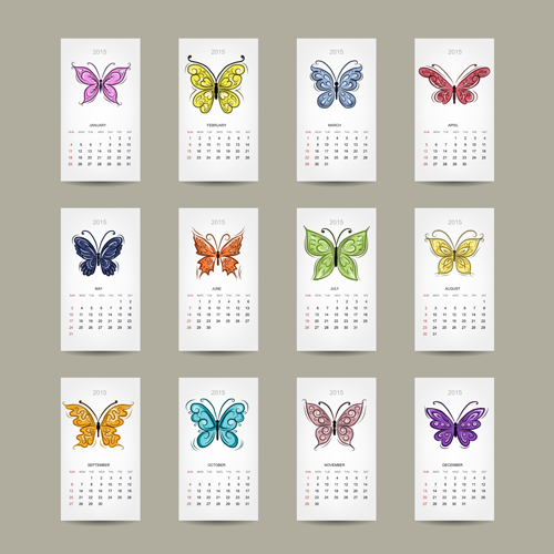 simple cards calendar 2015 