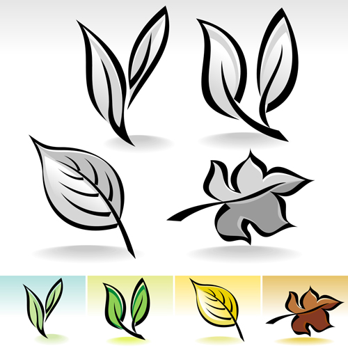 = Simple leaf creative vector set 01