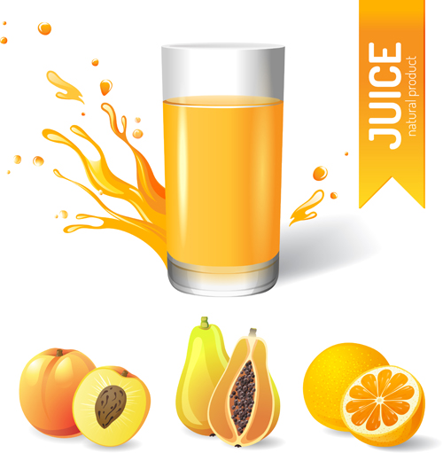 Splashes juice creative design vector material 01