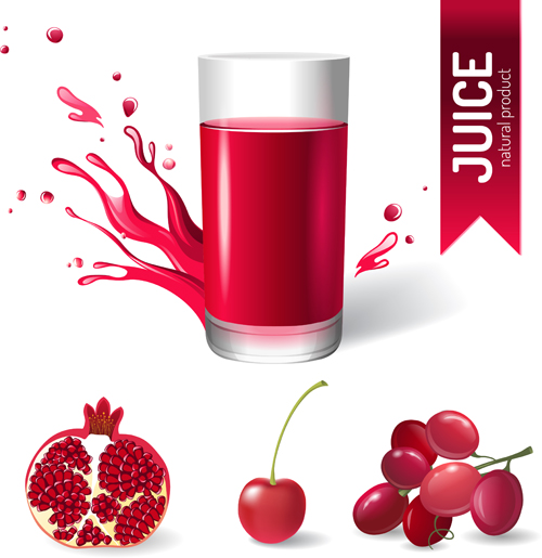 Splashes juice creative design vector material 02