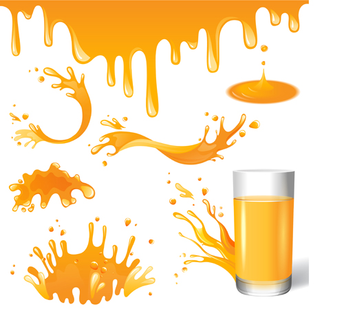 Splashes juice creative design vector material 03