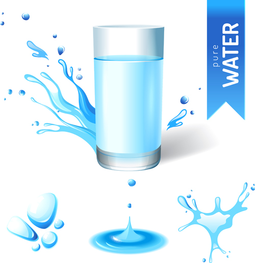 Splashes juice creative design vector material 04