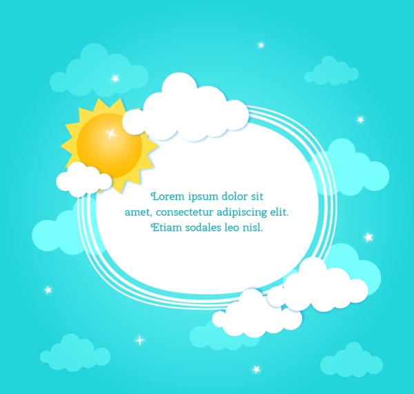 text box sun cloud background 