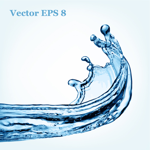 Transparent water splash effect vector background 07