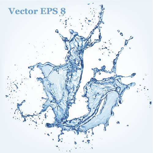 Transparent water splash effect vector background 09