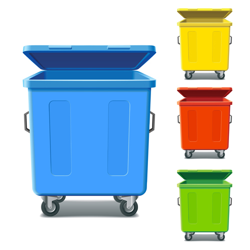 trash colorful can 