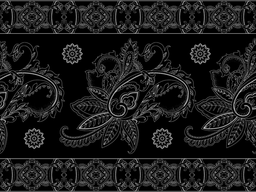 vintage ornate floral black background 