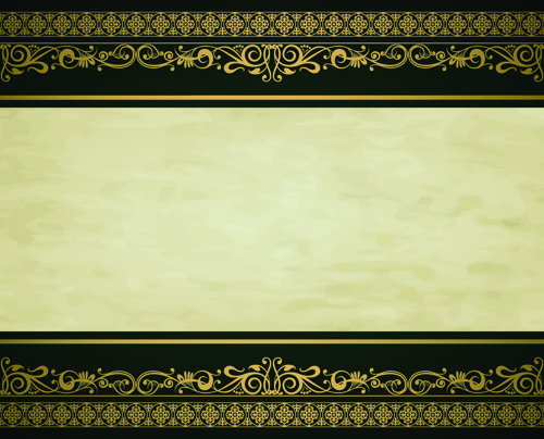 Vintage gold border background vector 01
