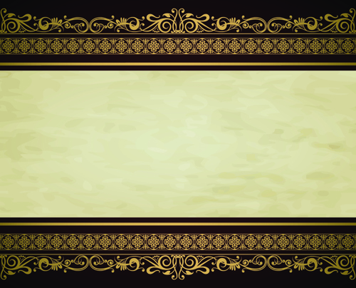 Vintage gold border background vector 02