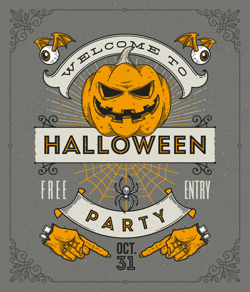 vintage poster party halloween 