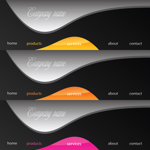 Various sites menus design vector graphics 05
