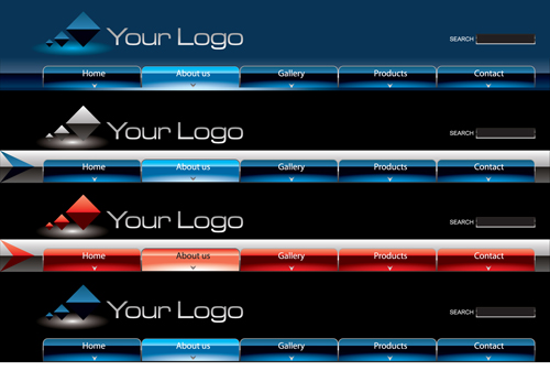 Various sites menus design vector graphics 06