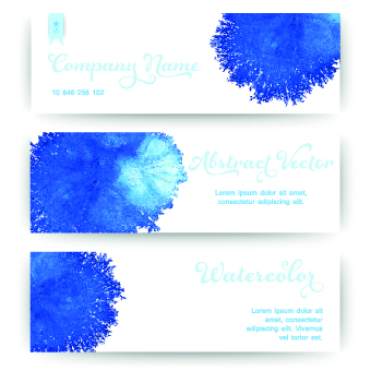 Abstract watercolor banner vector 01