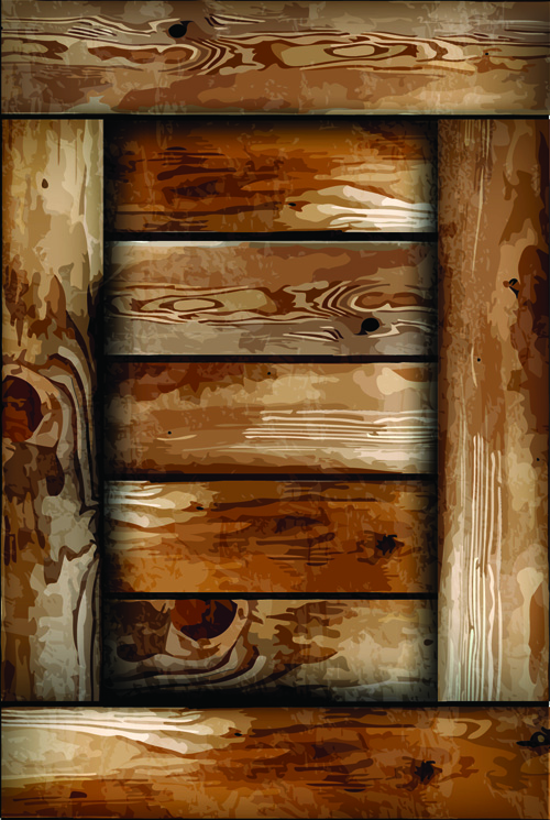 Elements of Wooden Box pattern Backgrounds vector 04
