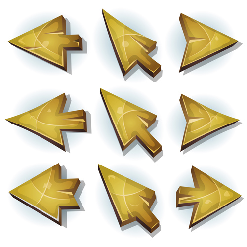 Wooden arrows cartoon styles vector 01 Wooden arrows cartoon styles vector 01