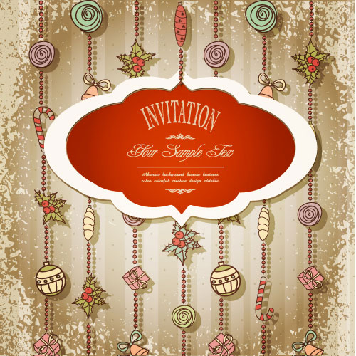Set of Christmas design vector background 04