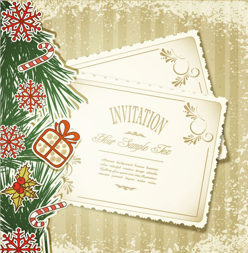 Set of Christmas design vector background 05