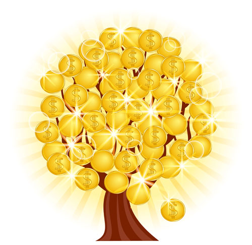 Set vector of financial elements icon 04
