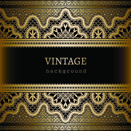 ornate lace and vintage background vector graphics 03