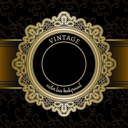 ornate lace and vintage background vector graphics 04