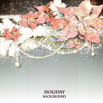with Flowers pearls holiday flowers background vector background 