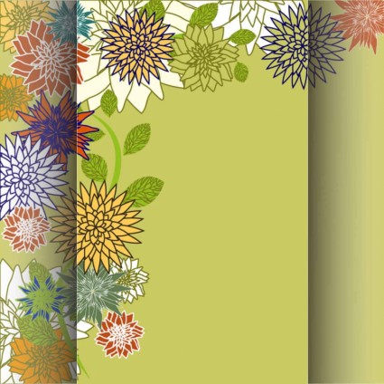 Retro floral background hand drawing vector Retro floral background hand drawing vector