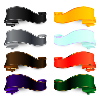 Luxury colored ribbons vector material 01