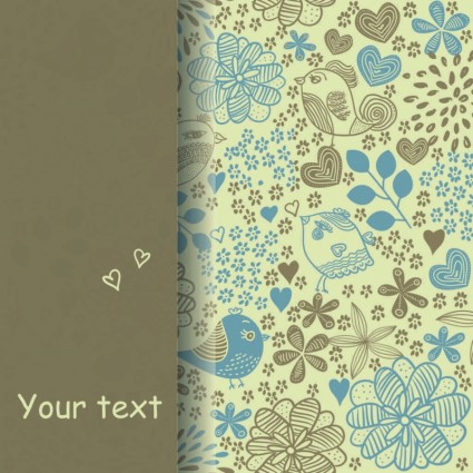 Hand drawn floral pattern background vector Hand drawn floral pattern background vector