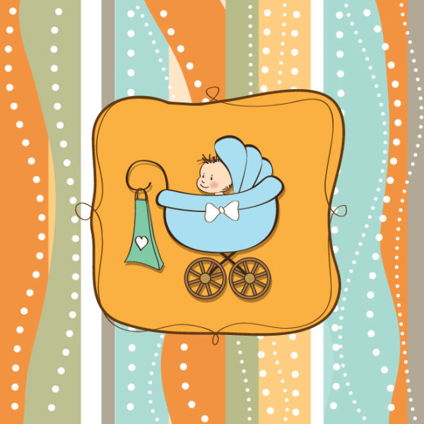 cute cartoon baby cards vector graphics 05