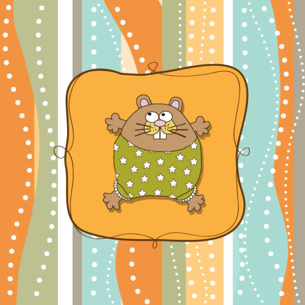 cute cartoon baby cards vector graphics 06