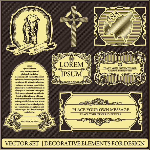 Retro Earth,continents and islands labels vector 02