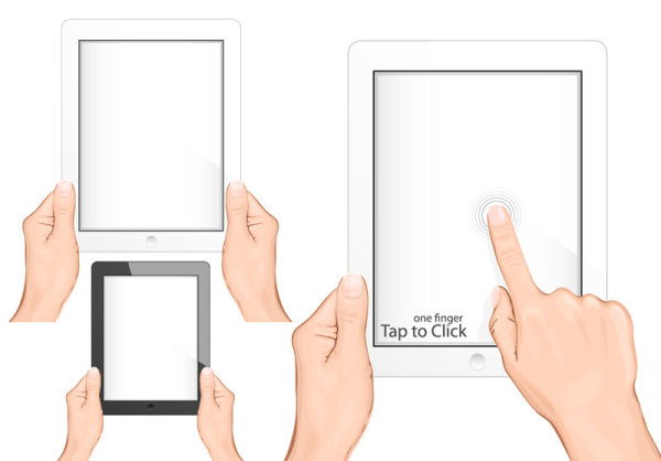 Various multi touch gestures for tablets and smartphones vector 03